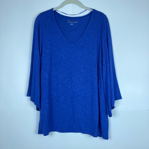 Soft Surroundings V-Neck Tunic Blouse Lightweight - Picture 1 of 6